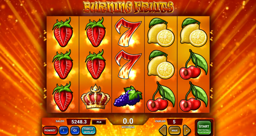 gra burning fruits dla kasyna online